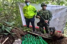 30 granadas de 60 mm fueron ubicadas por tropas del Ejército Nacional en el sur del Tolima