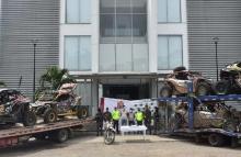 Ejército rescató en Tibú, tres conductores y recuperó tres camiones que transportaban nueve Buggy hurtados en Norte de Santander