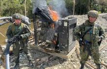 11 unidades productoras mineras ilegales intervenidas por el Ejército Nacional en Antioquia y Cauca
