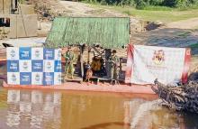 En Inírida - Guainía, en operaciones contra la minería ilegal, siete capturados y una draga destruida