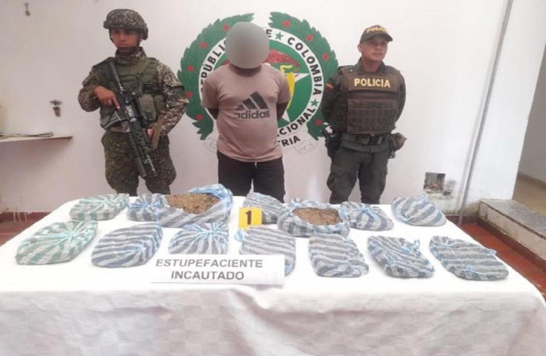 Capturado sujeto con más de siete kilogramos de marihuana