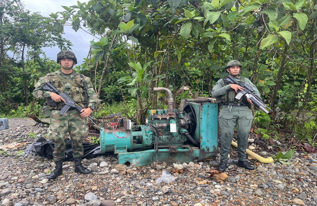Fuerzas Militares neutralizan unidades de producción minera ilegales en Chocó