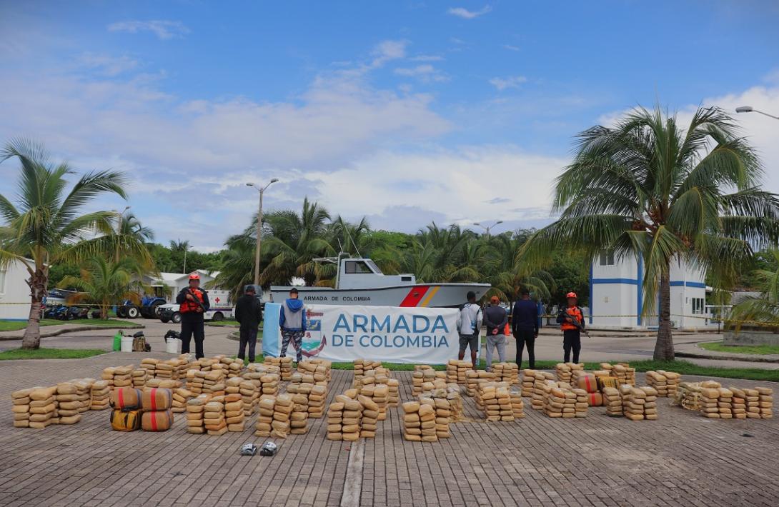 Durante una operación de interdicción marítima, incautada más de una tonelada de marihuana en San Andrés 