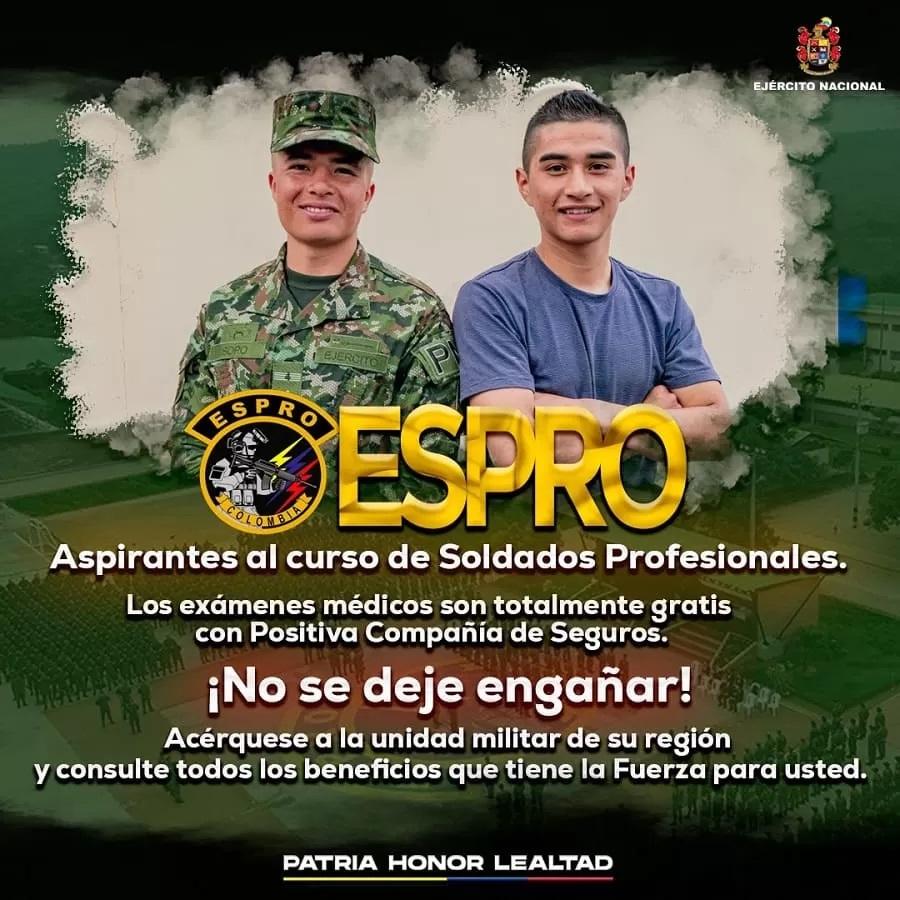 La Escuela de Soldados Profesionales convoca a reservistas de primera clase y soldados que prestan el servicio militar