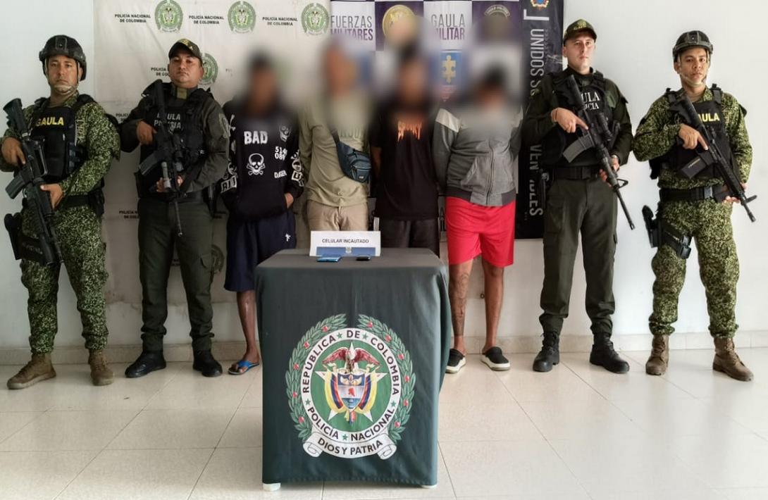 Capturados cuatro presuntos extorsionistas del 'Clan del Golfo'