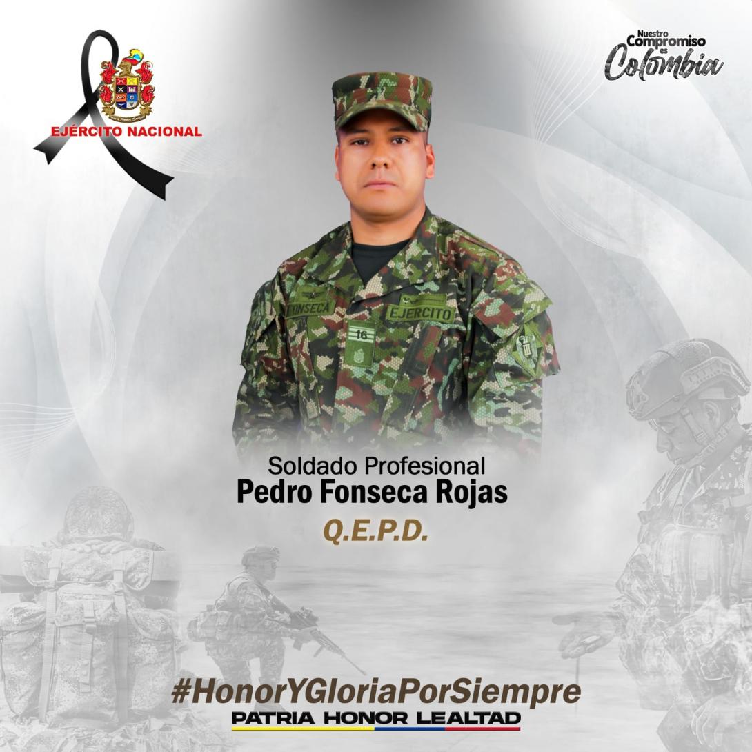 Soldado profesional Pedro Fonseca Rojas, Q.E.P.D.