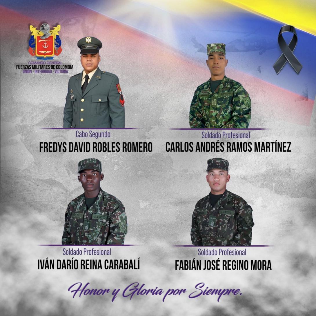 Honor y gloria por siempre, militares asesinados por GAO Eln